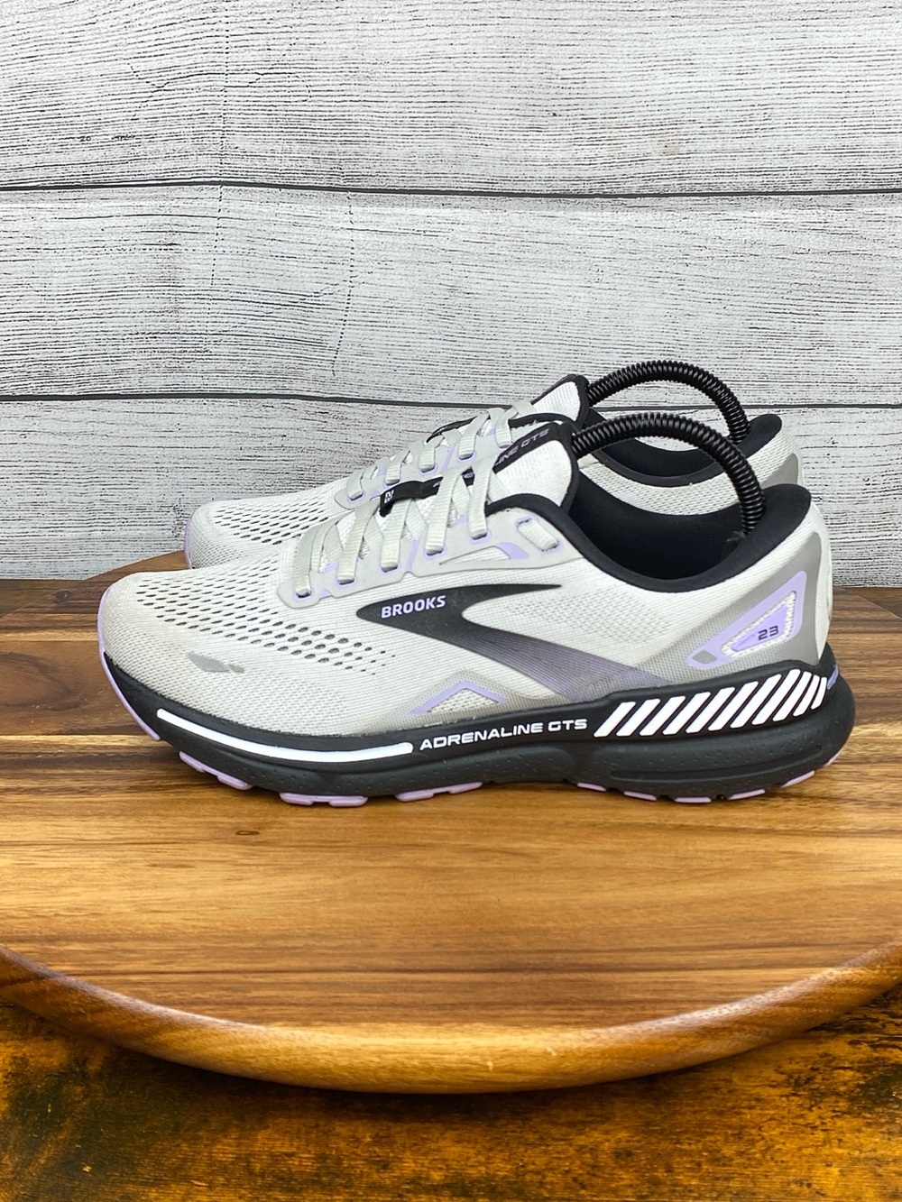Brooks Adrenaline GTS 23 Grey Black Purple Running Shoe 1203811B039 Women Size 9